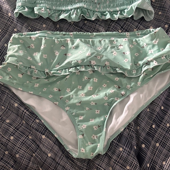 Mint Green Ruffled Bikini Set - Picture 2 of 3